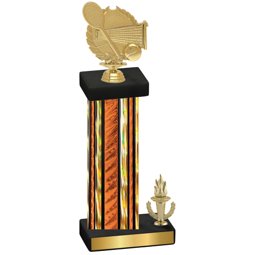 Accented Single Orange Glacier Victory Tennis Trophy