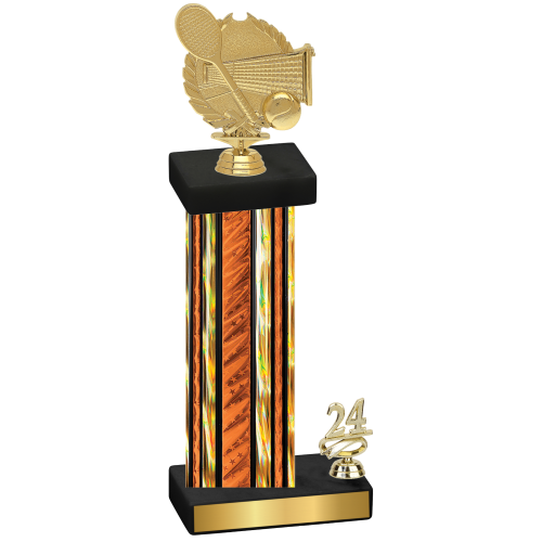 Accented Single Orange Glacier Year Tennis Trophy