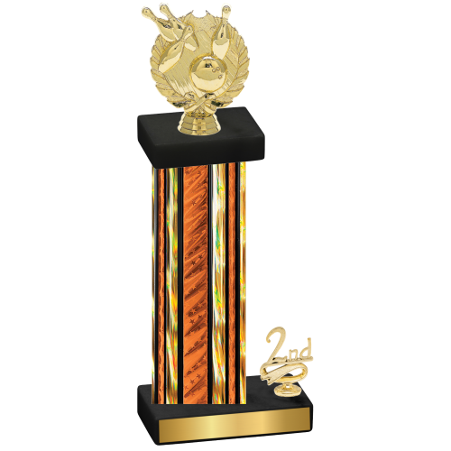 Accented Single Orange Glacier Second Place Bowling Trophy