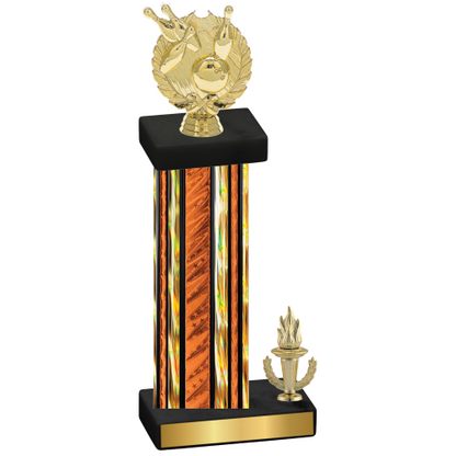 Accented Single Orange Glacier Victory Bowling Trophy