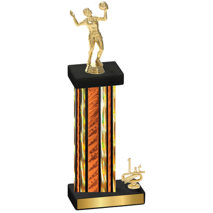 Accented Single Orange Glacier First Place Volleyball Trophy