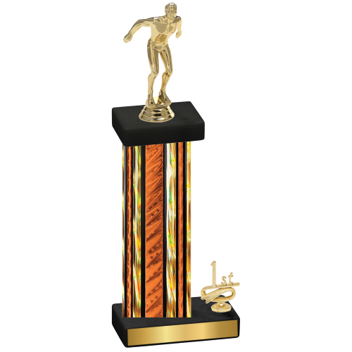 Accented Single Orange Glacier First Place Swimming Trophy