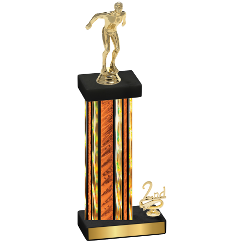 Accented Single Orange Glacier Second Place Swimming Trophy