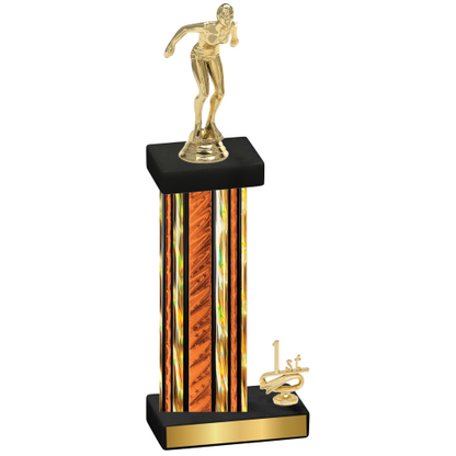 Accented Single Orange Glacier First Place Tennis Trophy