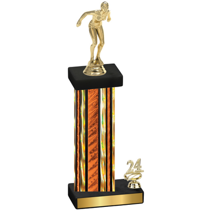 Accented Single Orange Glacier Year Tennis Trophy