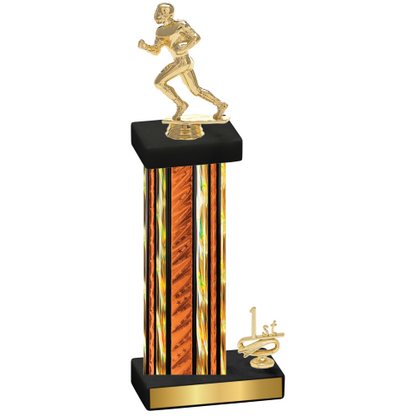 Accented Single Orange Glacier First Place Football Trophy