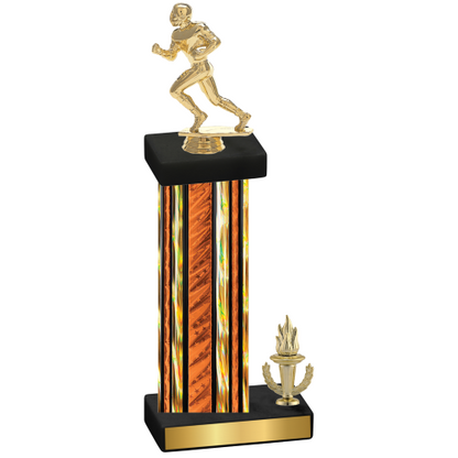 Accented Single Orange Glacier Victory Football Trophy