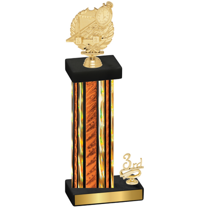 Accented Single Orange Glacier Third Place Swimming Trophy
