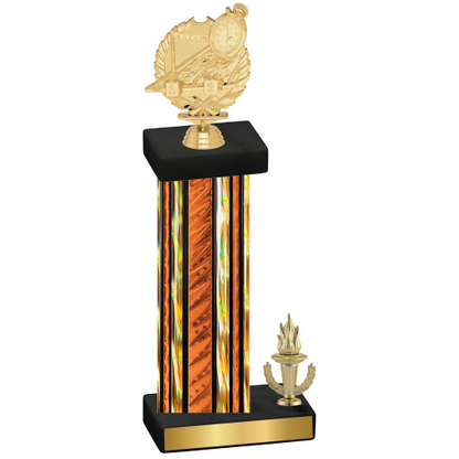 Accented Single Orange Glacier Victory Swimming Trophy