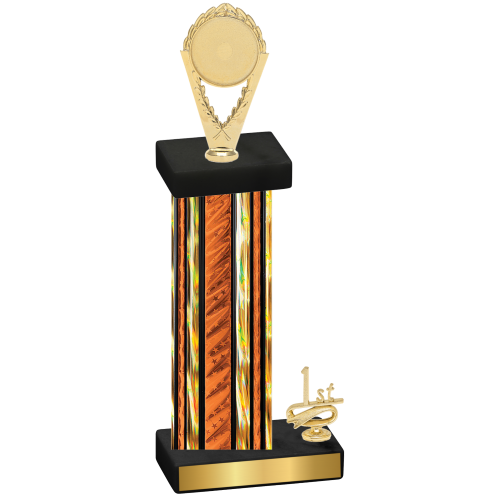 Accented Single Orange Glacier First Place Insert Trophy