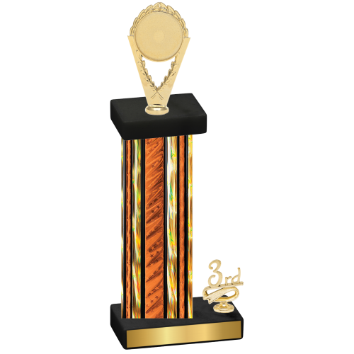 Accented Single Orange Glacier Third Place Insert Trophy