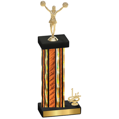 Accented Single Orange Glacier First Place Cheerleading Trophy