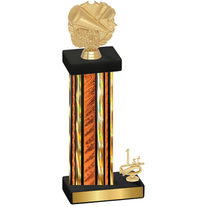 Accented Single Orange Glacier First Place Cheerleading Trophy