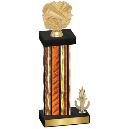 Accented Single Orange Glacier Victory Cheerleading Trophy