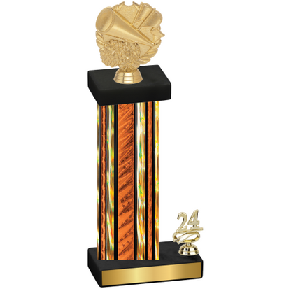 Accented Single Orange Glacier Year Cheerleading Trophy