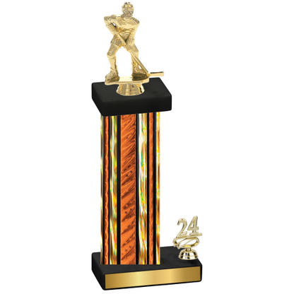 Accented Single Orange Glacier Year Hockey Trophy