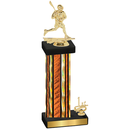 Accented Single Orange Glacier First Place Lacrosse Trophy