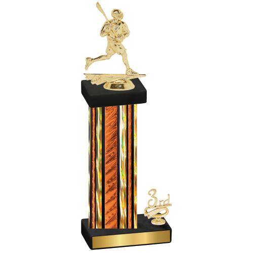 Accented Single Orange Glacier Third Place Lacrosse Trophy