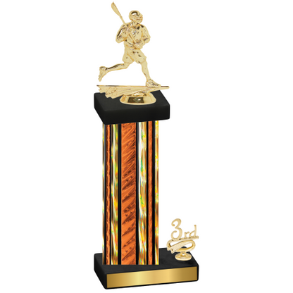 Accented Single Orange Glacier Third Place Lacrosse Trophy
