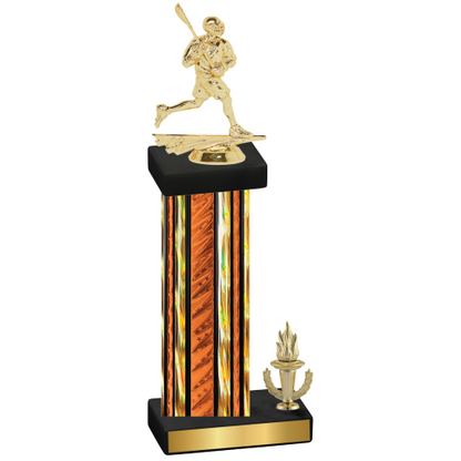 Accented Single Orange Glacier Victory Lacrosse Trophy