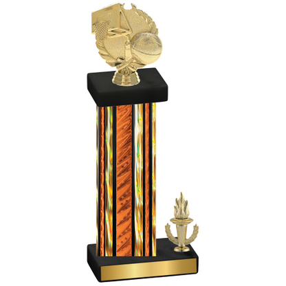 Accented Single Orange Glacier Victory Basketball Trophy