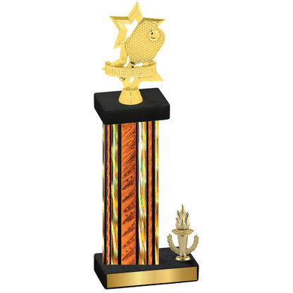 Accented Single Orange Glacier Victory Pickleball Trophy