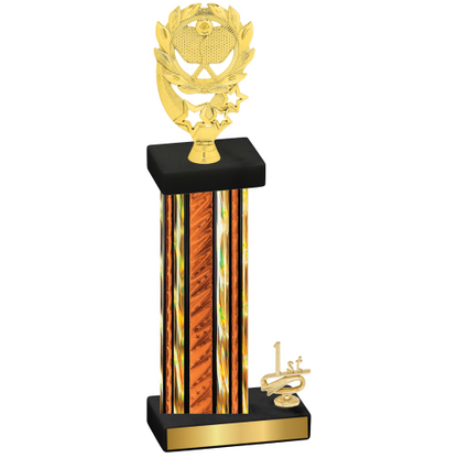 Accented Single Orange Glacier First Place Pickleball Trophy