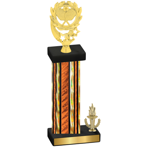 Accented Single Orange Glacier Victory Pickleball Trophy