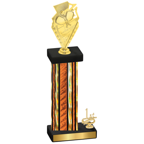 Accented Single Orange Glacier First Place Pickleball Trophy