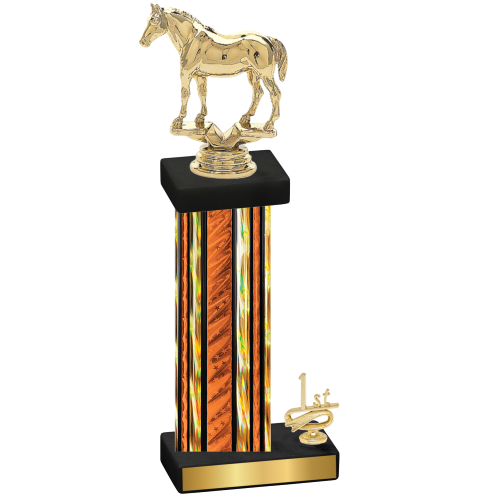 Accented Single Orange Glacier First Place Horses Trophy