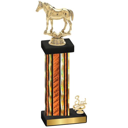 Accented Single Orange Glacier Third Place Horses Trophy