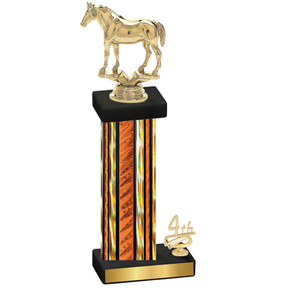 Accented Single Orange Glacier Fourth Place Horses Trophy