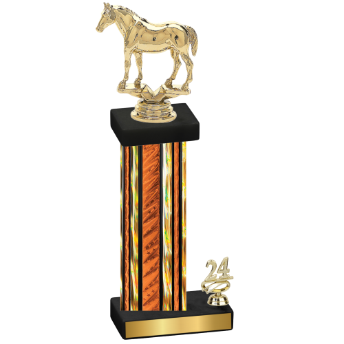 Accented Single Orange Glacier Year Horses Trophy