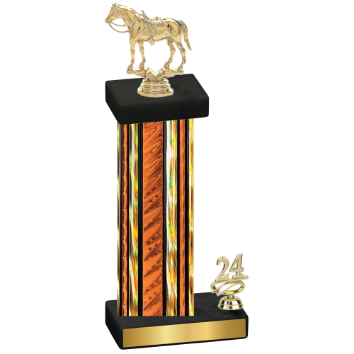 Accented Single Orange Glacier Year Horses Trophy