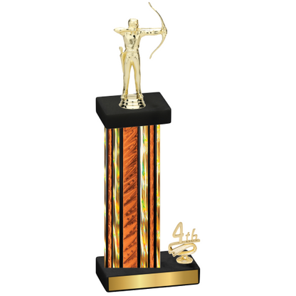 Accented Single Orange Glacier Fourth Place Archery Trophy