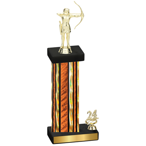 Accented Single Orange Glacier Year Archery Trophy