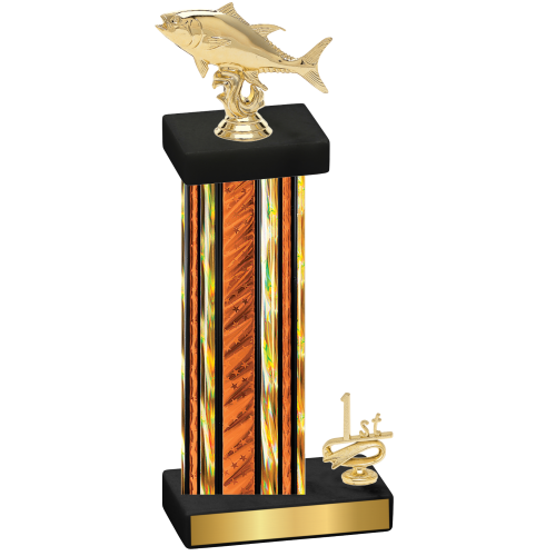 Accented Single Orange Glacier First Place Fishing Trophy