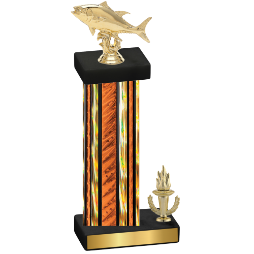 Accented Single Orange Glacier Victory Fishing Trophy