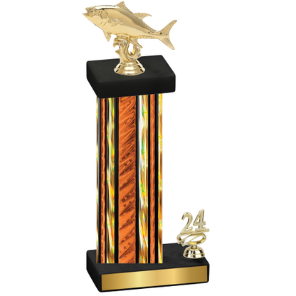 Accented Single Orange Glacier Year Fishing Trophy