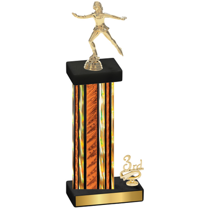 Accented Single Orange Glacier Third Place Skater Trophy