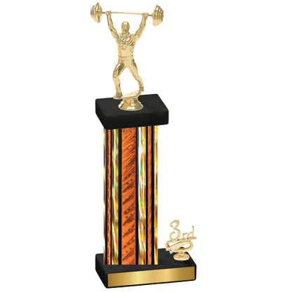 Accented Single Orange Glacier Third Place Weights Trophy