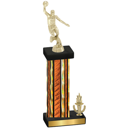 Accented Single Orange Glacier Victory Basketball Trophy