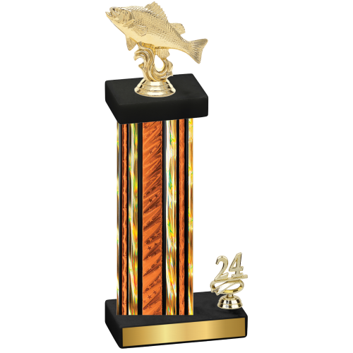 Accented Single Orange Glacier Year Fishing Trophy