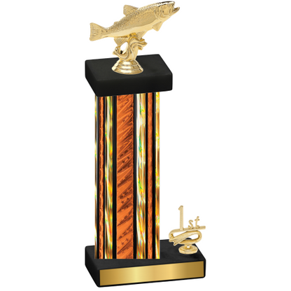 Accented Single Orange Glacier First Place Fishing Trophy