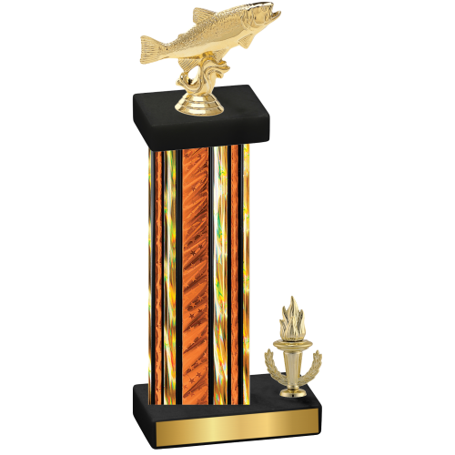 Accented Single Orange Glacier Victory Fishing Trophy