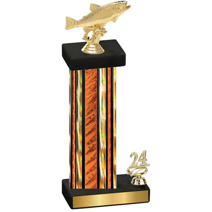 Accented Single Orange Glacier Year Fishing Trophy