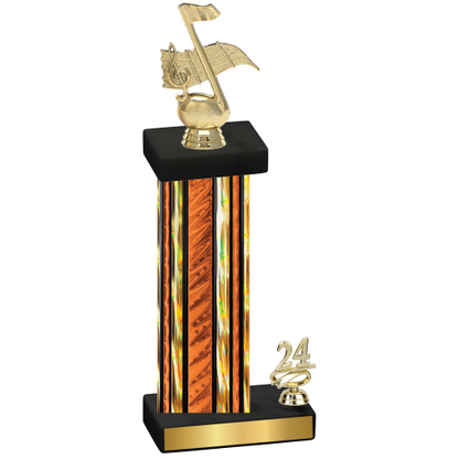 Accented Single Orange Glacier Year Music Trophy