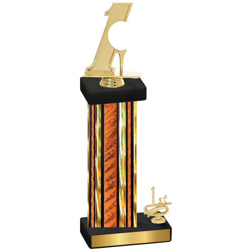 Accented Single Orange Glacier First Place Golf Trophy