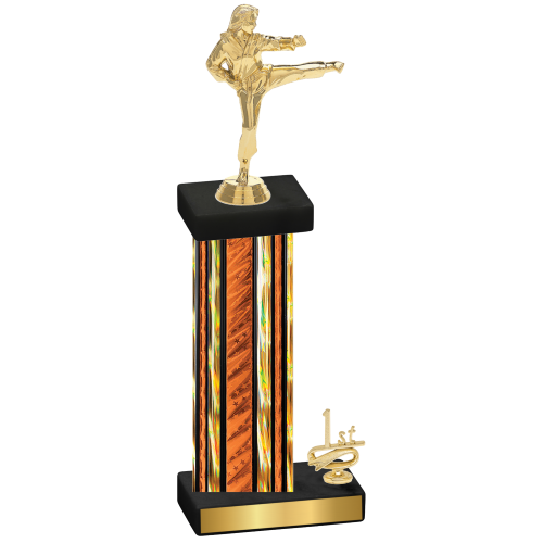 Accented Single Orange Glacier First Place Karate Trophy