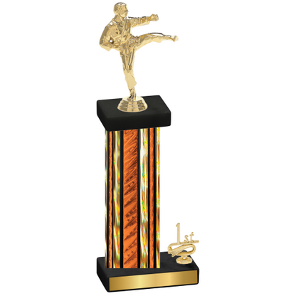 Accented Single Orange Glacier First Place Karate Trophy